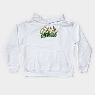 7 Little Yellow Seahorses Kids Hoodie